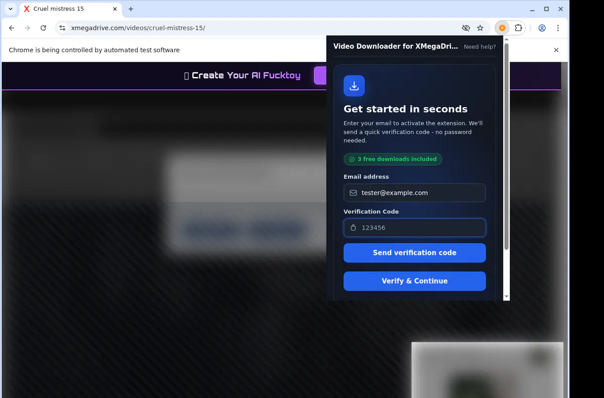 Xmegadrive Video Downloader browser extension screenshot 4